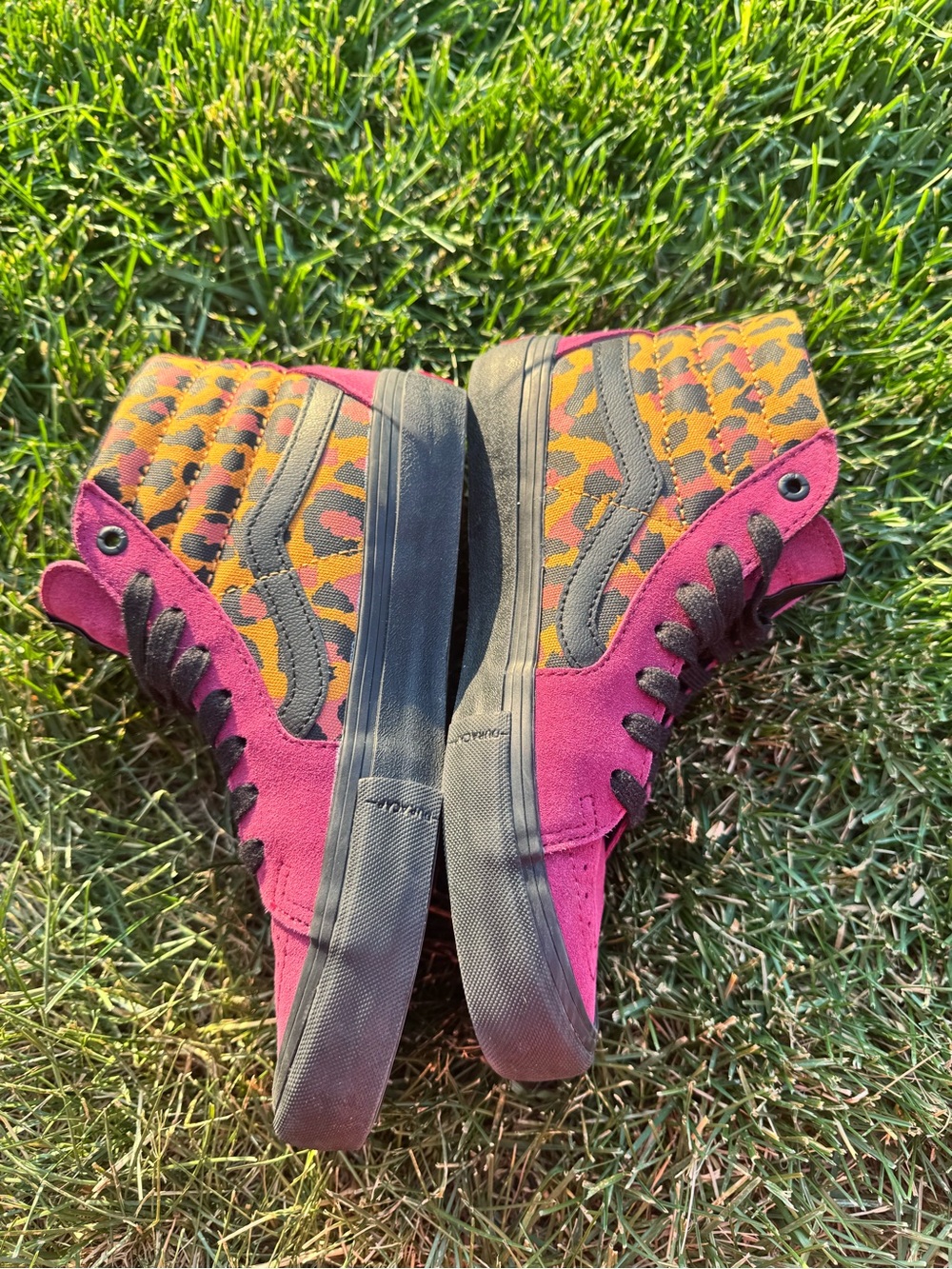 Vans Sk8-Hi Pro Punk Leopard Burgundy Pink High Top Sneakers Women’s 8 - Picture 10 of 11